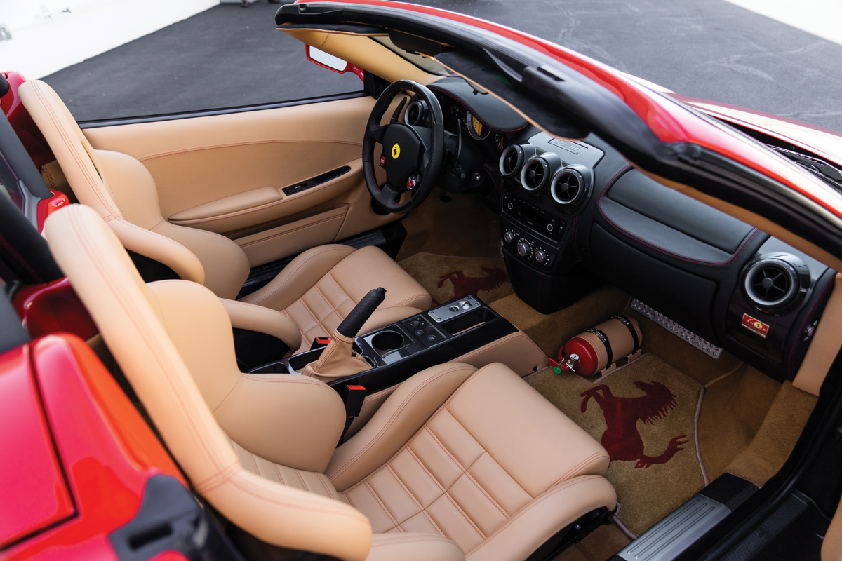 Interior of 2007 Ferrari F430 Spider offered at RM Sotheby’s Monterey live auction 2019